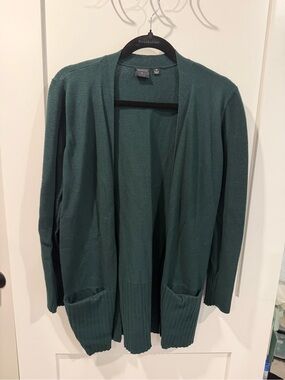 Devotion by Cyrus Dark Green Open-Front Women's Cardigan